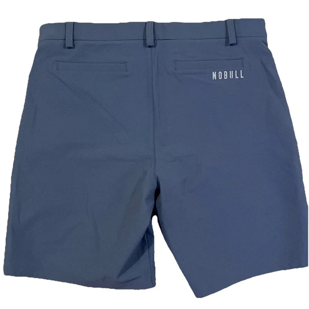 No Bull Shorts Mens 33 (34x9) Blue Golf‎ Casual Athleisure Stretch Zip Pocket